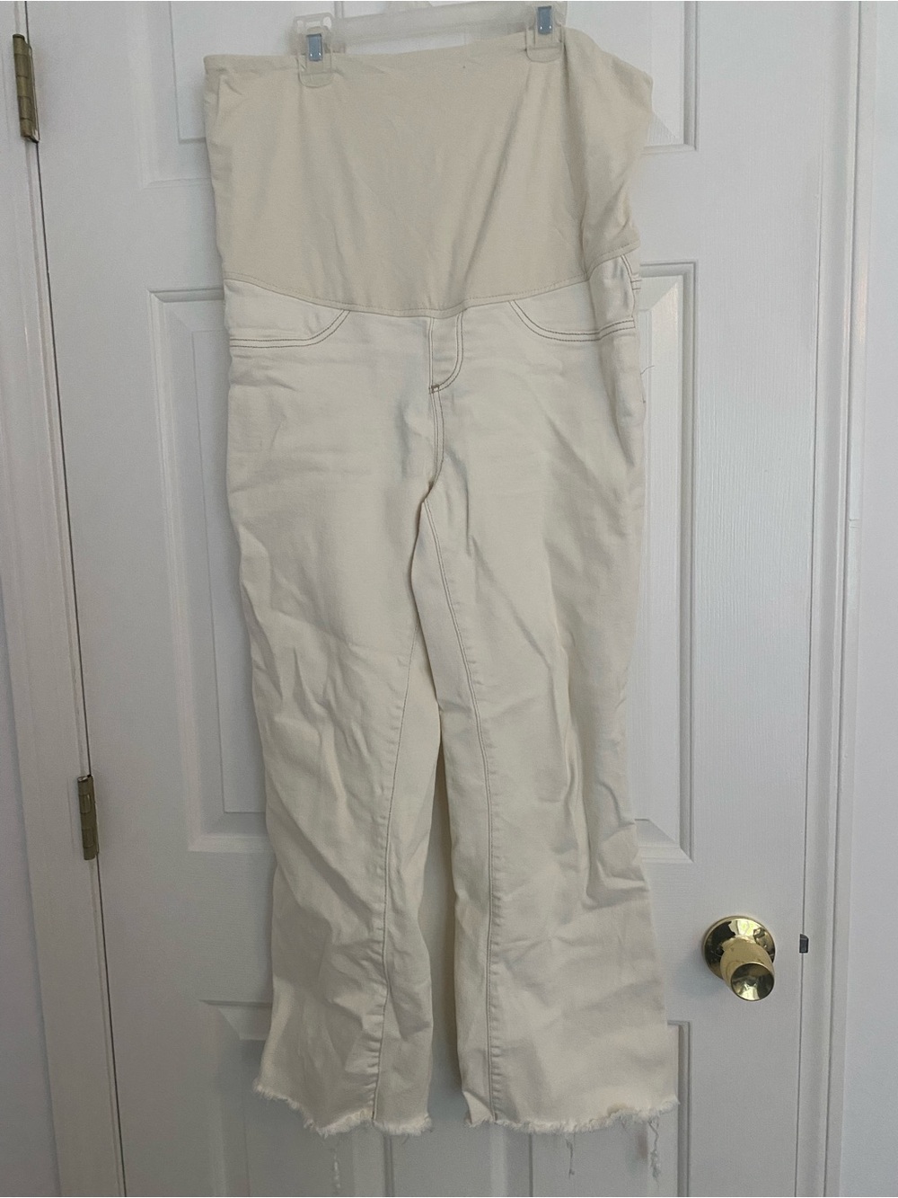 Mango Cream Wide Leg Maternity Jeans